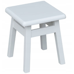 Taborecik Sosnowy Taboret Niski Prosty kolor biały