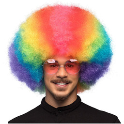Peruka afro tęczowa Deluxe