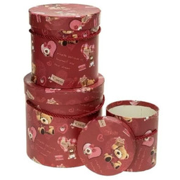 Pudełko Flower Box 3szt Miś czerwony ROZETTE