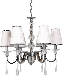 KLASYCZNY ŻYRANDOL KRYSZTAŁOWY BIAŁY FEDERRICA W6