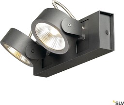 KALU lampa ścienna i sufitowa dwupunktowa czarna LEDx2