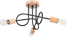 Lumes Czarny trzyramienny żyrandol sufitowy w loftowym stylu