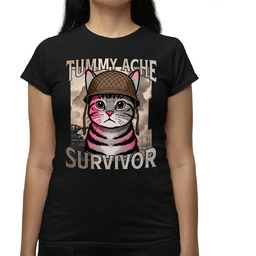 Tummy ache survivor - kot żołnierz - damska