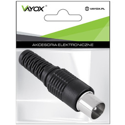 Wtyk antenowy prosty długi czarny WTY0250N / LB0101