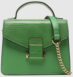 VALENTINO Mały zielony kuferek z logo carrie satchel