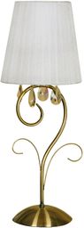 Candellux DYNASTY 41-09128 lampa stołowa abażur biały kryształki