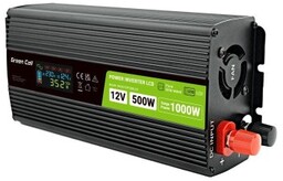 Green Cell PRZETWORNICA LCD 12V/230V 500W/1000W CZYSTY SINUS