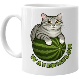 Watermelon - kot na arbuzie - kubek