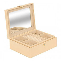 Pakamera Szkatułka na Biżuterię Pudełko na Biżuterię Beżowe