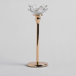 Elegancki świecznik na nóżce ze szkła kryształowego ceva