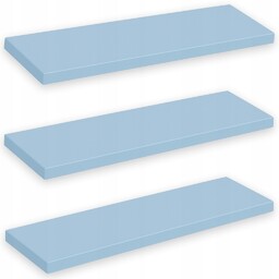 Zestaw 3 półek ściennych Niebieskie – komplet 60x15cm