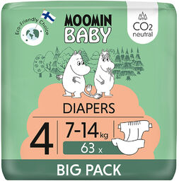 Moomin Baby rozmiar 4, 7-14 kg, pieluchy, 63