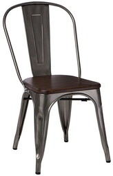 krzesło metal/sosna orzech Paris Wood