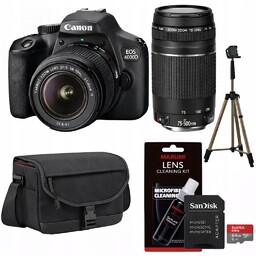Zestaw Aparat Canon 4000D 18-55 DC III +75-300