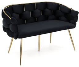 Sofa glamour BALLOON Welur Czarny #66 DC-KT9118