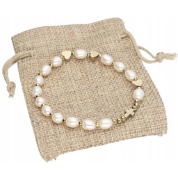 Bransoletka różaniec komunia perły naturalne