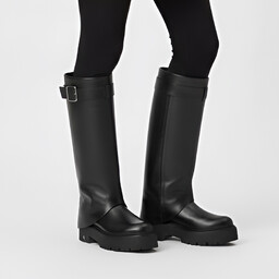 Carinii Czarne Wysokie Kozaki Modne Obuwie Damskie Premium