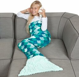 Miękki koc syrenki, pled z mikrofibry dla dzieci,