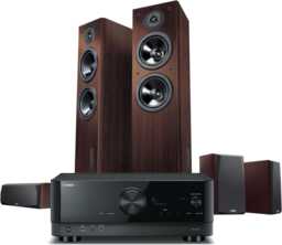 Yamaha RX-V4A (czarny) + NS-F51 (orzech) + NS-P51