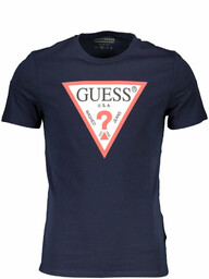 T-SHIRT MĘSKI Z KRÓTKIM RĘKAWEM GUESS JEANS NIEBIESKI
