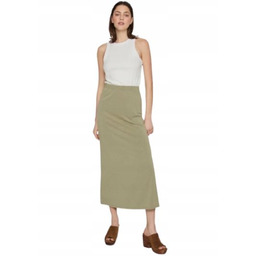 VERO MODA PROSTA SPÓDNICA KHAKI Z ELASTYCZNYM PASEM