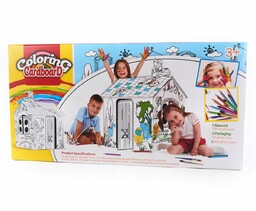 Duży Domek Z Tektury Kartonowa Kolorowanka