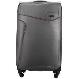 Średnia walizka miękka M Solier STL1651 ciemnoszara-brązowa