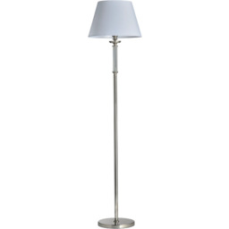 LAMPA PODŁOGOWA Siena niklowane wykończenie, kryształowe zdobienie, biały