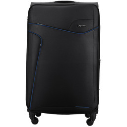 Średnia walizka miękka M Solier STL1651 czarno-niebieska