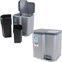 Curver Kosz do segregacji śmieci Duo 21L Srebrny/