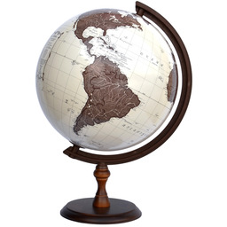 Globus 320mm Antyczny stopka Drewno dekoracyjny