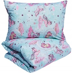 Pościel jednorożec konik kucyk pony miętowa 160x200 bawełniana