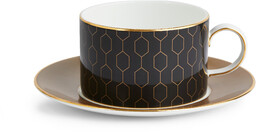 Wedgwood Filiżanka ze spodkiem do herbaty czarna Gio