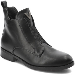 S.Barski Czarne Botki Eleganckie Obuwie Damskie