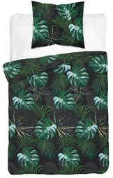 Pościel satynowa 140x200 Home Satin 40 czarna zielona