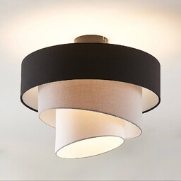 Lampa sufitowa Lindby Coria, czarny/szary/biały, Ø 40 cm,