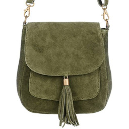 Listonoszka skórzana VERA PELLE oliwkowa X40