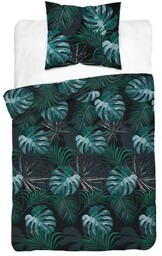 Pościel satynowa 140x200 Home Satin 40 czarna turkusowa