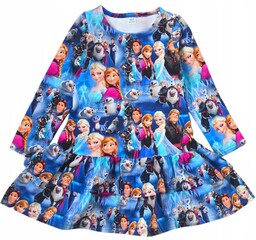 Sukienka 116 Niebieska Z Falbankami Elsa I Anna