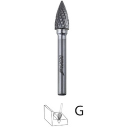 DEDRA 07F662 Frez trzpieniowy G12x25mm 6mm, stożkowy ostry,