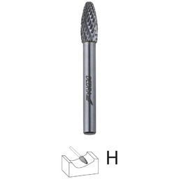 DEDRA 07F671 Frez trzpieniowy płomieniowy H12x32mm 6mm węglikowy