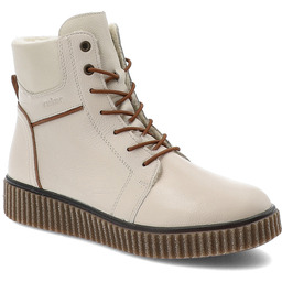 Rieker Beżowe Trzewiki Ocieplane Obuwie Damskie