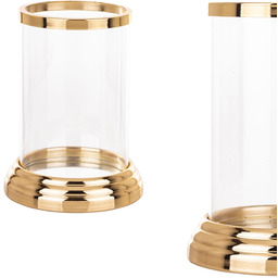 Świecznik szklany kielich szkło złoty 17x13x13 168983