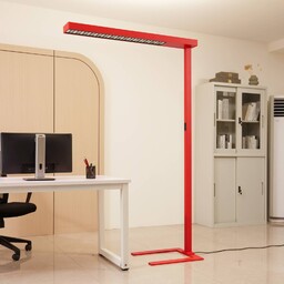 Arcchio lampa stojąca biurowa LED Susi, czerwona, czujnik,