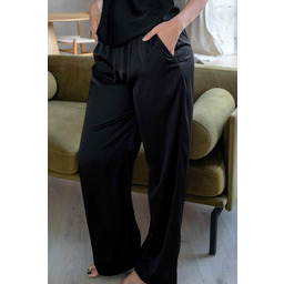 Długie spodnie damskie z włoskiej satyny 3735 Dark