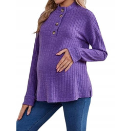 SHEIN SWETER FIOLETOWY CIĄŻOWY PROSTY 40/42 ŁJF
