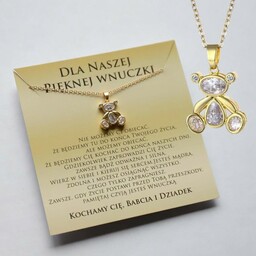 Łańcuszek z zawieszką dedykacja dla Wnuczki od Dziadków