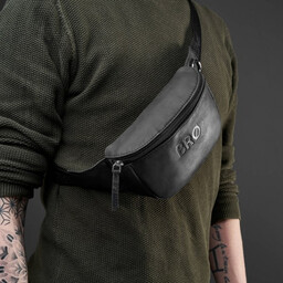 Saszetka Nerka Skórzana G-18SH/BL Brdrene Czarna