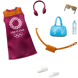 Barbie Olimpijka Tokyo 2020: zestaw ubranek i akcesoriów