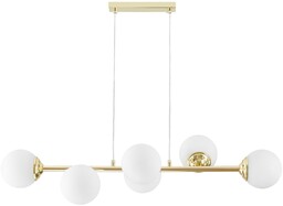 LAMPA WISZĄCA SUFITOWA NOWOCZESNA ZŁOTO KLASYCZNE BIAŁE KULE